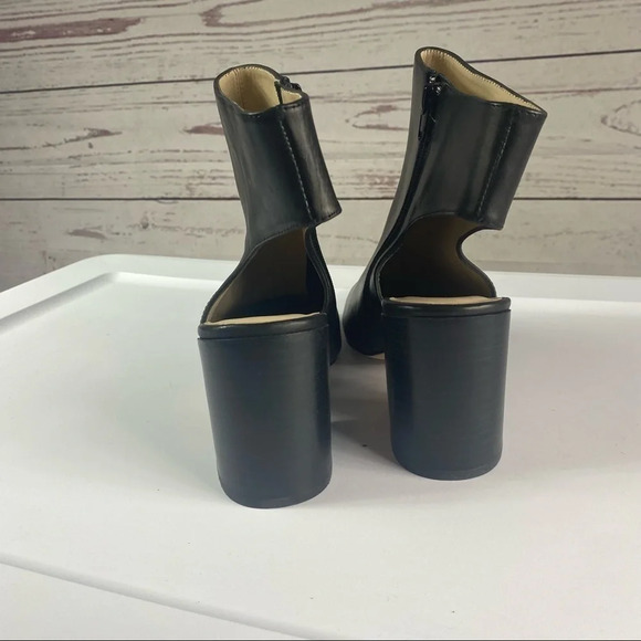 BETTYE Muller Nominee Zip black leather open heel Bootie Sz 9.5 - Picture 12 of 13